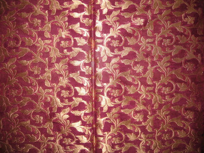 Silk Brocade fabric Purple &amp; Metallic Gold 44" wide BRO133[6]