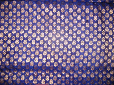 SILK BROCADE FABRIC Blueish Purple &amp; metallic BRO133[5]