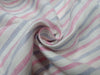 100% Chambray Linen Baby Pink and Lilac horizontal stripe Fabric 58" wide[1354]