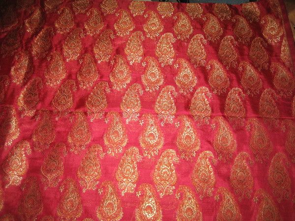 Silk BROCADE FABRIC Hot Pink,Brown &amp; Metallic Gold BRO135[1]