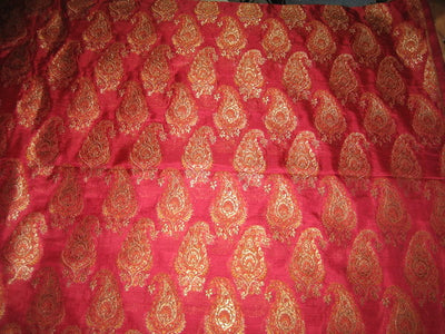 Silk BROCADE FABRIC Hot Pink,Brown &amp; Metallic Gold BRO135[1]