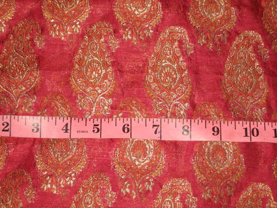 Silk BROCADE FABRIC Hot Pink,Brown &amp; Metallic Gold BRO135[1]