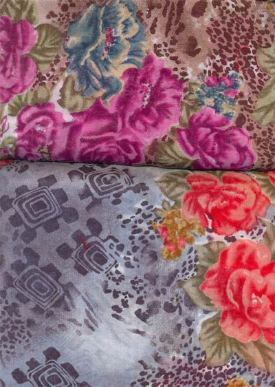 2 x 2 /100 cotton voile printed ~floral print -44