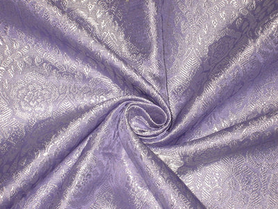 Silk Brocade fabric Lavender &amp; Silver Color BRO135[5]