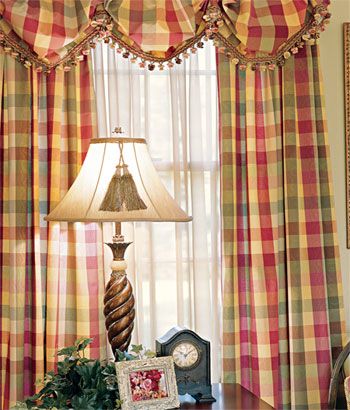 Silk Taffeta Fabric Shades of Red, Brown Green plaids 54" wide TafC15[3]