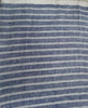 100% Linen Navy Blue and White stripe Fabric 58" wide single length 2 yards [6910]