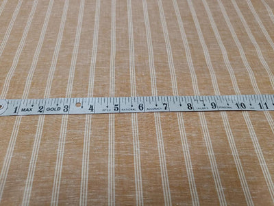 100% Linen Brown and Ivory stripe 60's Lea Fabric 58" wide [12707]