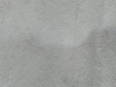 Silk brocade fabric white color 44&quot;