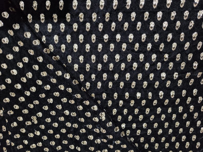 Embroidered black Micro Velvet Fabric 44" wide [12128]