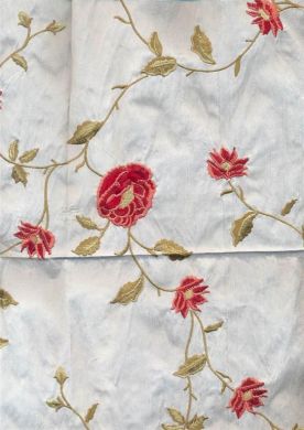 silk dupioni 44&quot; ivory embroidery DUPE6[487]