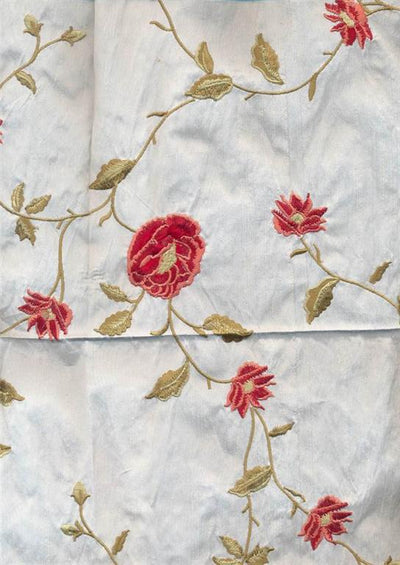 silk dupioni 44&quot; ivory embroidery DUPE6[487]