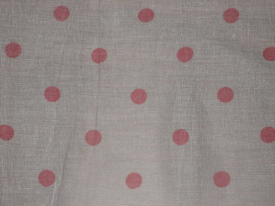 Cotton organdy printed fabric White with PinkishRed Dot 44 inches