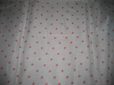 Cotton organdy printed fabric White with PinkishRed Dot 44 inches