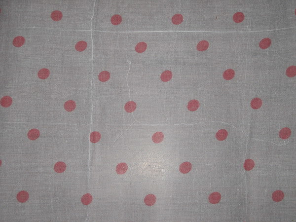 Cotton organdy printed fabric White with PinkishRed Dot 44 inches