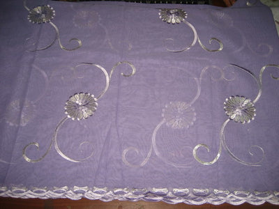 cotton voile fabric~Lavender with embroidery-5 yards