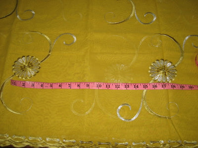 cotton voile fabric~Yellow with embroidery-5 yards
