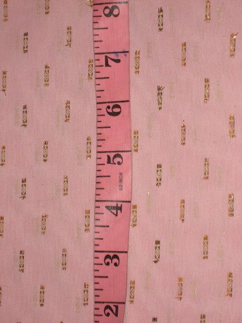 Cotton organdy floral printed fabric Pink Color