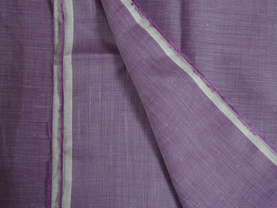 Two tone linen fabric {iridescent} brinjal purple x white 54" white
