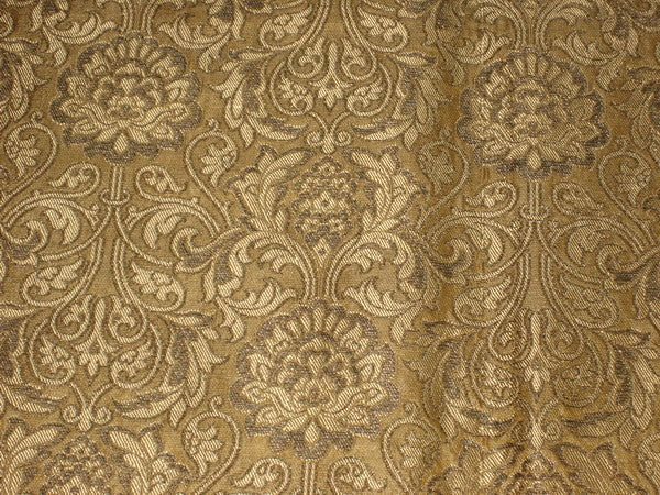 Pure Silk Brocade Fabric Metallic Bronze &amp; Gold color 44" wide BRO139[4] available for bulk preorder