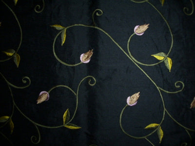 silk dupioni black embroidery~54&quot;