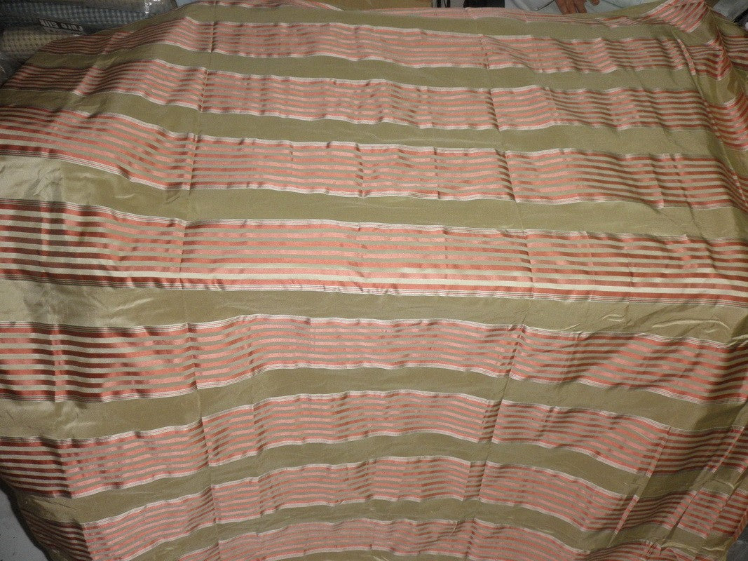 silk tafetta fabric dark beige color with 4&quot; wide satin stripes PKTSS3[1]