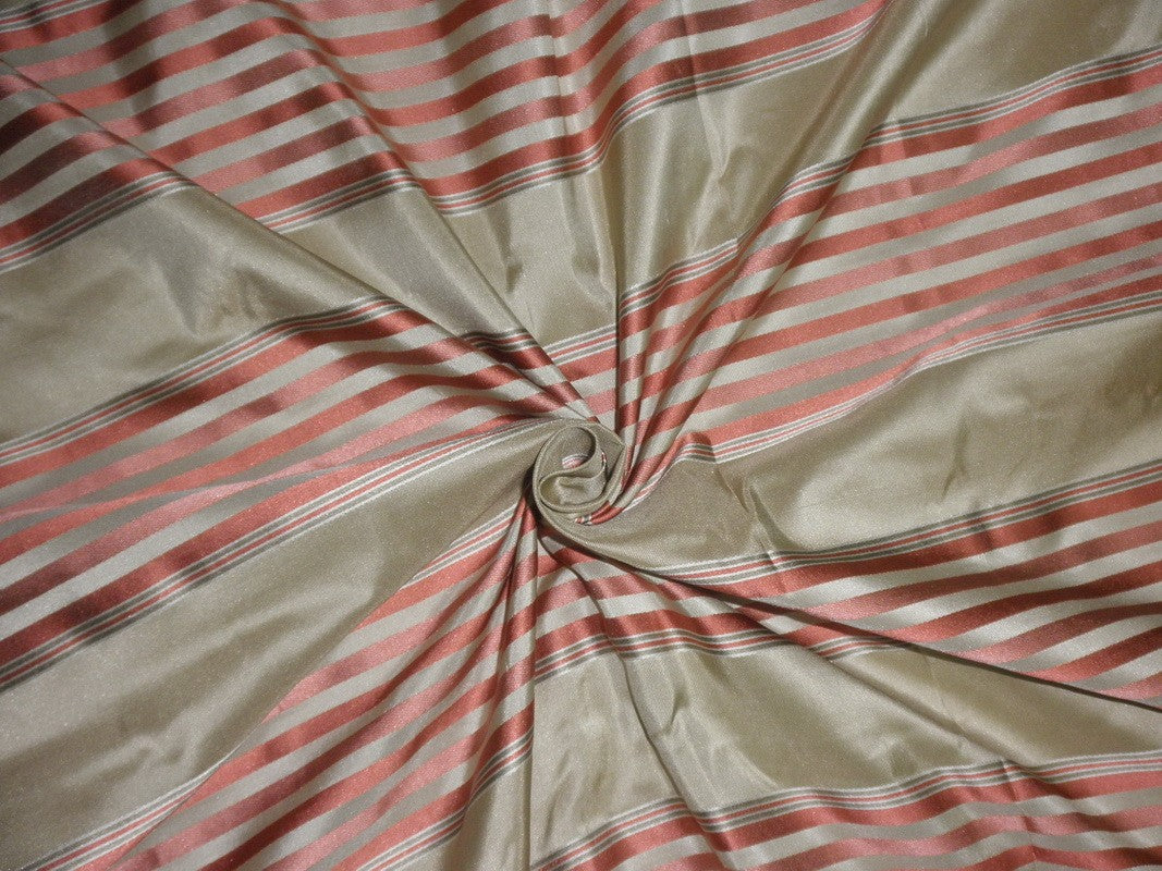 silk tafetta fabric dark beige color with 4&quot; wide satin stripes PKTSS3[1]