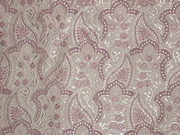 SILK BROCADE FABRIC Pink &amp; Light Gold 44" wide BRO140[2]