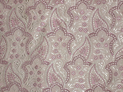 SILK BROCADE FABRIC Pink &amp; Light Gold 44" wide BRO140[2]