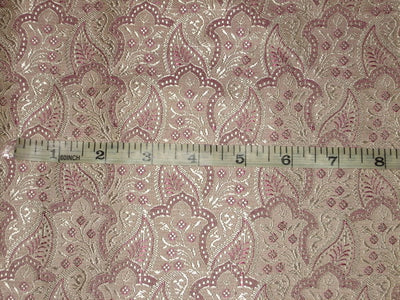 SILK BROCADE FABRIC Pink &amp; Light Gold 44" wide BRO140[2]