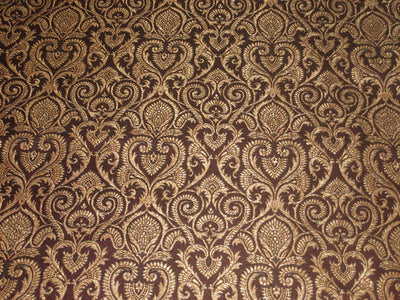 Silk Brocade Fabric Metallic Gold,Wine &amp; Jet Black 44" wide BRO141[5]