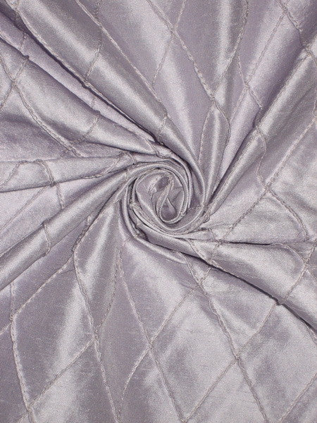 Lavender silk dupioni fabric pintuck design