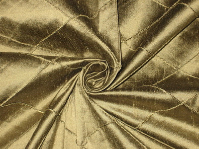 Silk dupioni Gold with black shot  color fabric pintuck design DUPP17