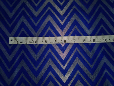 Silk Brocade fabric blue and silver geometric color 44" wide BRO856[3]