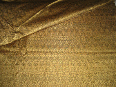 Silk Brocade Fabric Gold &amp; Black Victorian 44" wide BRO144[5]