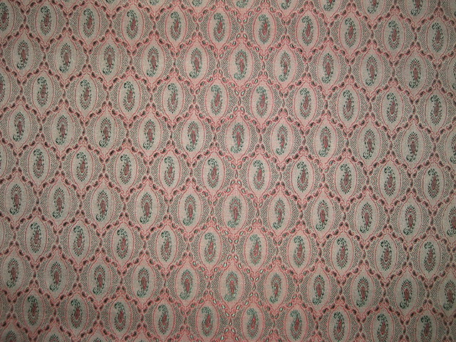 Silk Brocade Fabric Nude,Green & Red 44" wide BRO145[2]