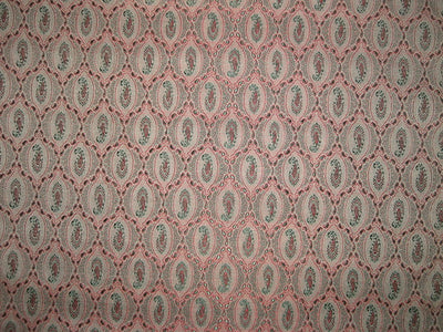 Silk Brocade Fabric Nude,Green & Red 44" wide BRO145[2]