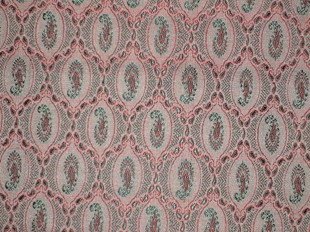 Silk Brocade Fabric Nude,Green & Red 44" wide BRO145[2]