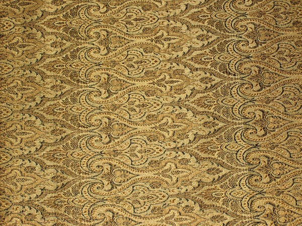 Silk Brocade Fabric Gold &amp; Black Victorian 44" wide BRO144[5]