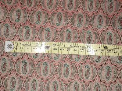 Silk Brocade Fabric Nude,Green & Red 44" wide BRO145[2]