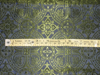 Silk Brocade Vestment Fabric Blue &amp; Green 44" wide BRO144[1]