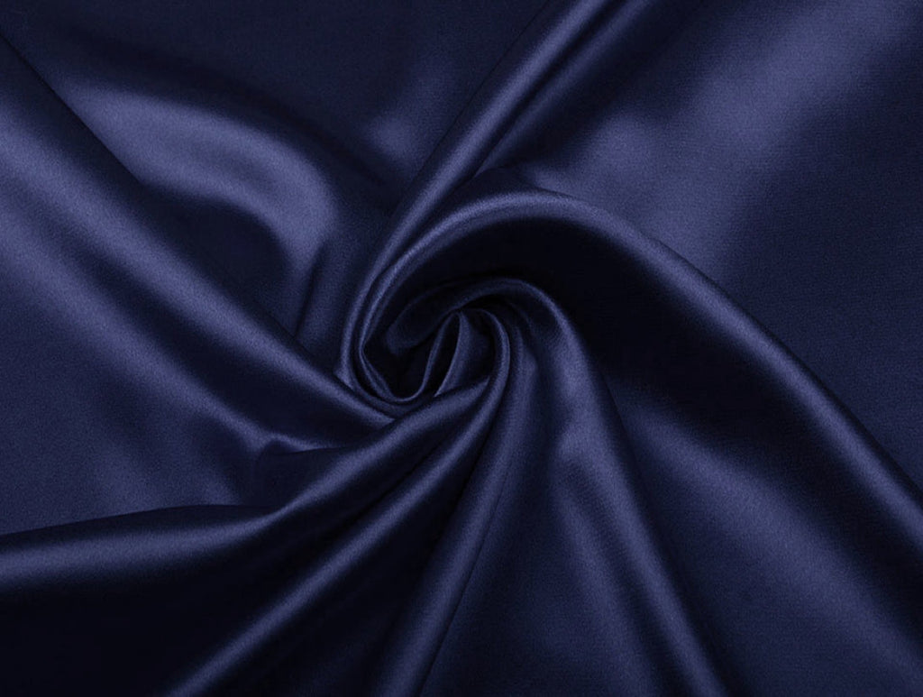 Denim Blue viscose modal satin weave fabric ~ 44&quot; wide.(61)