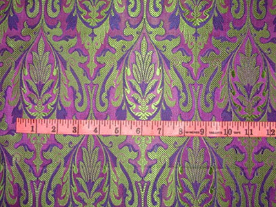 Silk Brocade fabric Purple &amp; Green colour 44" wide BRO255[5]