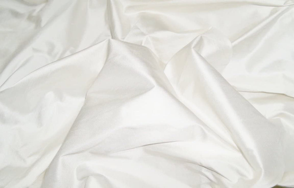 White Dupioni Silk Fabric by the Yard