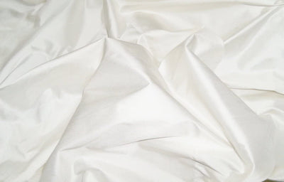 Silky SNOW White 100% Silk Dupioni fabric 54" wide DUP14