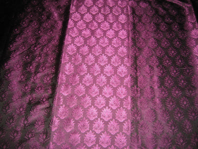 Silk Brocade Fabric Aubergine with Black Shot 44" wide BRO145[6]