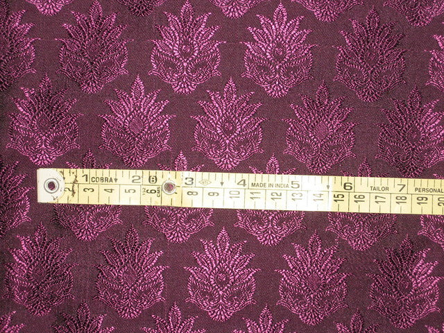 Silk Brocade Fabric Aubergine with Black Shot 44" wide BRO145[6]