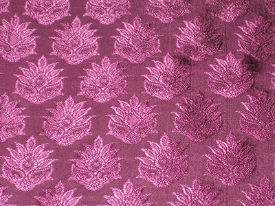 Silk Brocade Fabric Aubergine with Black Shot 44" wide BRO145[6]