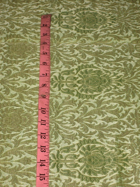 Silk Brocade Fabric Light Green & Gold color 44" wide BRO149[3]