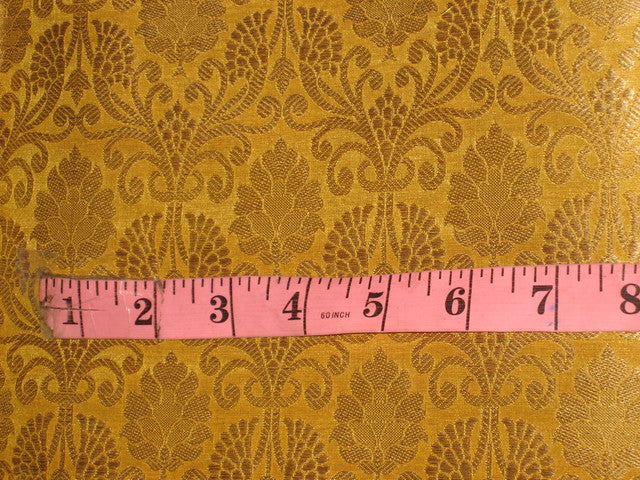 Silk Brocade Fabric Metallic Gold & Mustard color 44" wide BRO149[4]