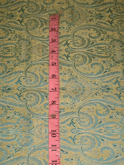 Silk Brocade Fabric Gold,Blue & Metallic Gold color 44" wide BRO149[5]